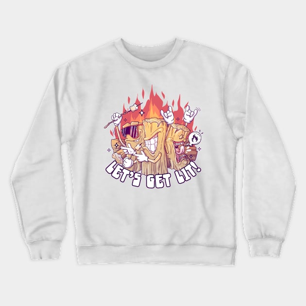 Let's Get Lit! Lit logs campfire Crewneck Sweatshirt by SPIRIMAL